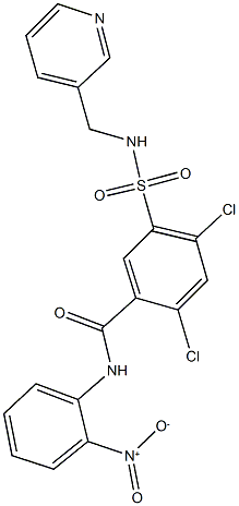 2,4-dichloro-N-{2-nitrophenyl}-5-{[(pyridin-3-ylmethyl)amino]sulfonyl}benzamide Structure