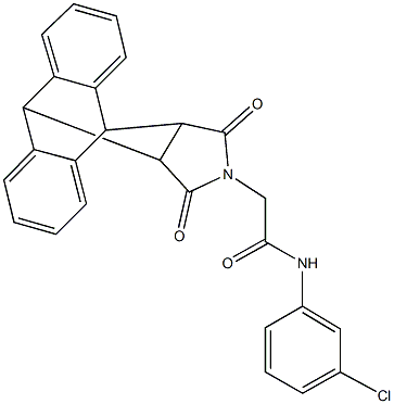 N-(3-chlorophenyl)-2-(16,18-dioxo-17-azapentacyclo[6.6.5.0~2,7~.0~9,14~.0~15,19~]nonadeca-2,4,6,9,11,13-hexaen-17-yl)acetamide 化学構造式