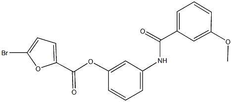 3-[(3-methoxybenzoyl)amino]phenyl 5-bromo-2-furoate 结构式