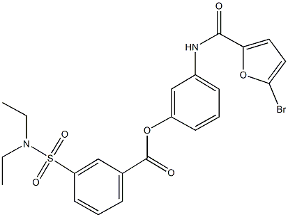 3-[(5-bromo-2-furoyl)amino]phenyl 3-[(diethylamino)sulfonyl]benzoate Structure