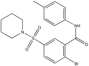 2-bromo-N-(4-methylphenyl)-5-(piperidin-1-ylsulfonyl)benzamide Structure