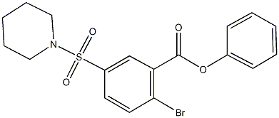 phenyl 2-bromo-5-(piperidin-1-ylsulfonyl)benzoate 化学構造式