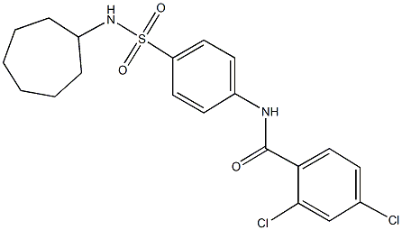 2,4-dichloro-N-{4-[(cycloheptylamino)sulfonyl]phenyl}benzamide Structure