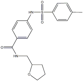 4-{[(4-methylphenyl)sulfonyl]amino}-N-(tetrahydro-2-furanylmethyl)benzamide Structure