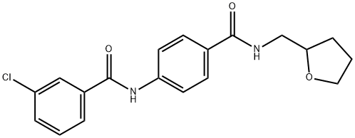 3-chloro-N-(4-{[(tetrahydro-2-furanylmethyl)amino]carbonyl}phenyl)benzamide Struktur