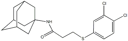 N-(1-adamantyl)-3-[(3,4-dichlorophenyl)thio]propanamide Struktur