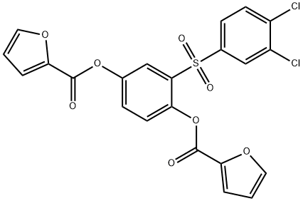 2-[(3,4-dichlorophenyl)sulfonyl]-4-(2-furoyloxy)phenyl 2-furoate Struktur