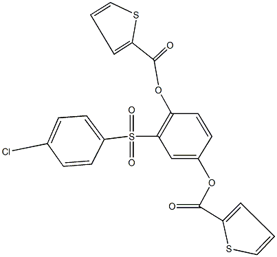 2-[(4-chlorophenyl)sulfonyl]-4-[(2-thienylcarbonyl)oxy]phenyl 2-thiophenecarboxylate,445227-27-0,结构式