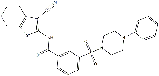 N-(3-cyano-4,5,6,7-tetrahydro-1-benzothien-2-yl)-3-[(4-phenyl-1-piperazinyl)sulfonyl]benzamide Structure