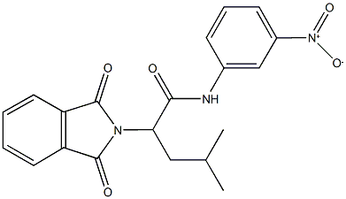 2-(1,3-dioxo-1,3-dihydro-2H-isoindol-2-yl)-N-{3-nitrophenyl}-4-methylpentanamide Struktur