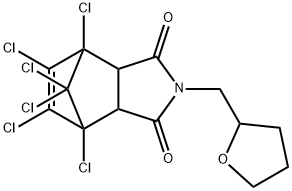 1,7,8,9,10,10-hexachloro-4-(tetrahydrofuran-2-ylmethyl)-4-azatricyclo[5.2.1.0~2,6~]dec-8-ene-3,5-dione Struktur