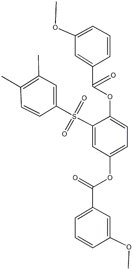 2-[(3,4-dimethylphenyl)sulfonyl]-4-[(3-methoxybenzoyl)oxy]phenyl 3-methoxybenzoate,445227-97-4,结构式