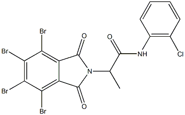 N-(2-chlorophenyl)-2-(4,5,6,7-tetrabromo-1,3-dioxo-1,3-dihydro-2H-isoindol-2-yl)propanamide Struktur