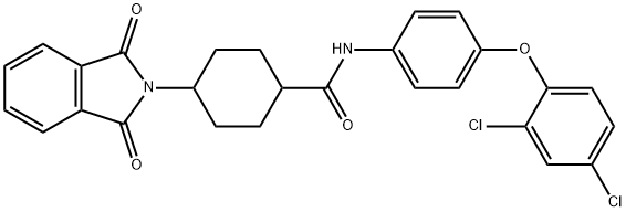 N-[4-(2,4-dichlorophenoxy)phenyl]-4-(1,3-dioxo-1,3-dihydro-2H-isoindol-2-yl)cyclohexanecarboxamide,445228-14-8,结构式