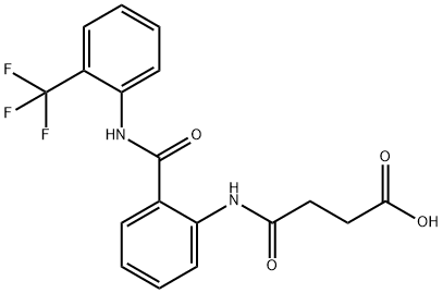 4-oxo-4-(2-{[2-(trifluoromethyl)anilino]carbonyl}anilino)butanoic acid Struktur