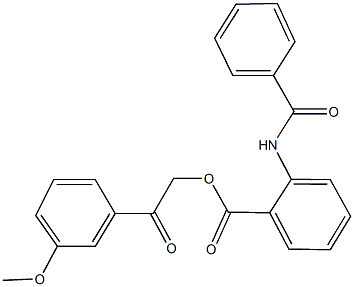 2-(3-methoxyphenyl)-2-oxoethyl 2-(benzoylamino)benzoate Structure