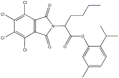 2-isopropyl-5-methylphenyl 2-(4,5,6,7-tetrachloro-1,3-dioxo-1,3-dihydro-2H-isoindol-2-yl)hexanoate Struktur
