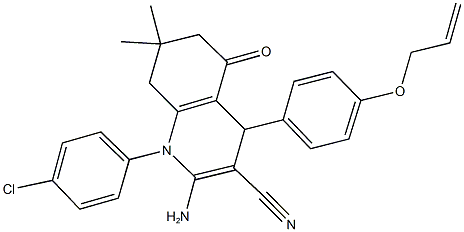 4-[4-(allyloxy)phenyl]-2-amino-1-(4-chlorophenyl)-7,7-dimethyl-5-oxo-1,4,5,6,7,8-hexahydroquinoline-3-carbonitrile,445229-00-5,结构式