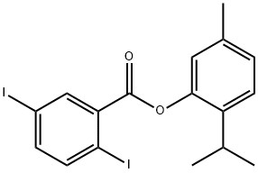 2-isopropyl-5-methylphenyl 2,5-diiodobenzoate Struktur