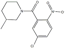 1-{5-chloro-2-nitrobenzoyl}-3-methylpiperidine 结构式