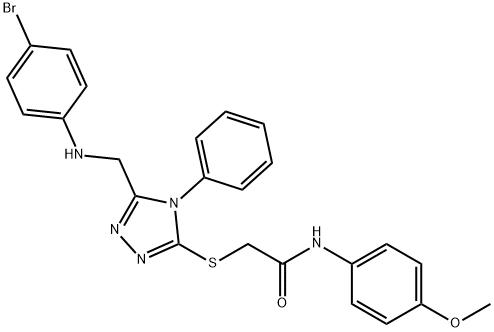 2-({5-[(4-bromoanilino)methyl]-4-phenyl-4H-1,2,4-triazol-3-yl}sulfanyl)-N-(4-methoxyphenyl)acetamide Structure