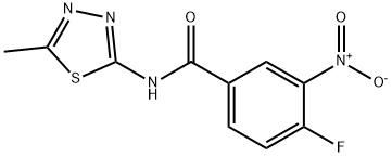 4-fluoro-3-nitro-N-(5-methyl-1,3,4-thiadiazol-2-yl)benzamide 结构式