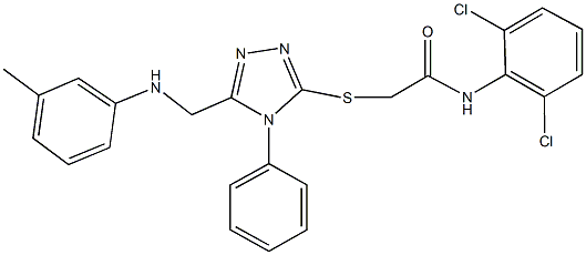 N-(2,6-dichlorophenyl)-2-{[4-phenyl-5-(3-toluidinomethyl)-4H-1,2,4-triazol-3-yl]sulfanyl}acetamide Structure