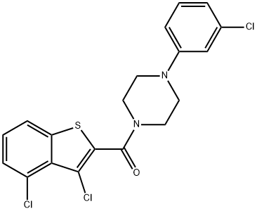 1-(3-chlorophenyl)-4-[(3,4-dichloro-1-benzothien-2-yl)carbonyl]piperazine 结构式