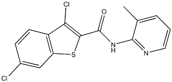 3,6-dichloro-N-(3-methyl-2-pyridinyl)-1-benzothiophene-2-carboxamide Struktur