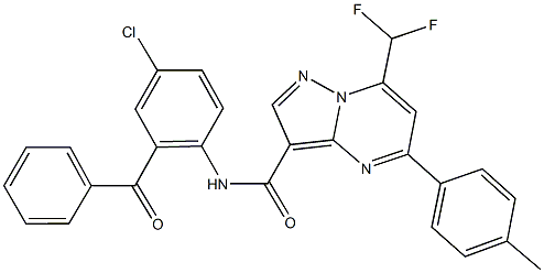 N-(2-benzoyl-4-chlorophenyl)-7-(difluoromethyl)-5-(4-methylphenyl)pyrazolo[1,5-a]pyrimidine-3-carboxamide Structure