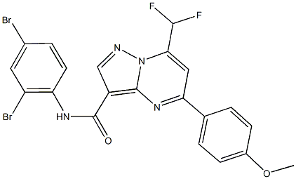 N-(2,4-dibromophenyl)-7-(difluoromethyl)-5-(4-methoxyphenyl)pyrazolo[1,5-a]pyrimidine-3-carboxamide Structure