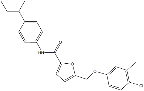 N-(4-sec-butylphenyl)-5-[(4-chloro-3-methylphenoxy)methyl]-2-furamide Struktur