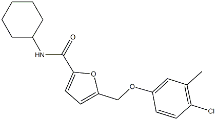 5-[(4-chloro-3-methylphenoxy)methyl]-N-cyclohexyl-2-furamide,445231-16-3,结构式