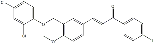 3-{3-[(2,4-dichlorophenoxy)methyl]-4-methoxyphenyl}-1-(4-iodophenyl)-2-propen-1-one Struktur