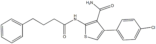 4-(4-chlorophenyl)-2-[(4-phenylbutanoyl)amino]-3-thiophenecarboxamide Struktur