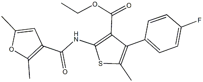 ethyl 2-[(2,5-dimethyl-3-furoyl)amino]-4-(4-fluorophenyl)-5-methyl-3-thiophenecarboxylate Structure