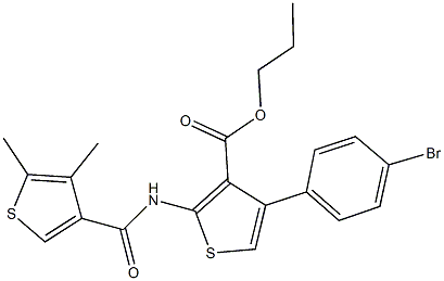 propyl 4-(4-bromophenyl)-2-{[(4,5-dimethyl-3-thienyl)carbonyl]amino}-3-thiophenecarboxylate 结构式