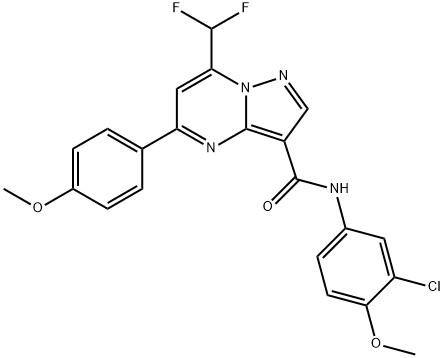 N-(3-chloro-4-methoxyphenyl)-7-(difluoromethyl)-5-(4-methoxyphenyl)pyrazolo[1,5-a]pyrimidine-3-carboxamide Struktur