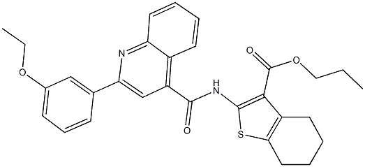 propyl 2-({[2-(3-ethoxyphenyl)-4-quinolinyl]carbonyl}amino)-4,5,6,7-tetrahydro-1-benzothiophene-3-carboxylate Structure