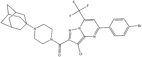 2-{[4-(1-adamantyl)-1-piperazinyl]carbonyl}-5-(4-bromophenyl)-3-chloro-7-(trifluoromethyl)pyrazolo[1,5-a]pyrimidine Structure