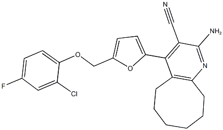 445233-30-7 2-amino-4-{5-[(2-chloro-4-fluorophenoxy)methyl]-2-furyl}-5,6,7,8,9,10-hexahydrocycloocta[b]pyridine-3-carbonitrile