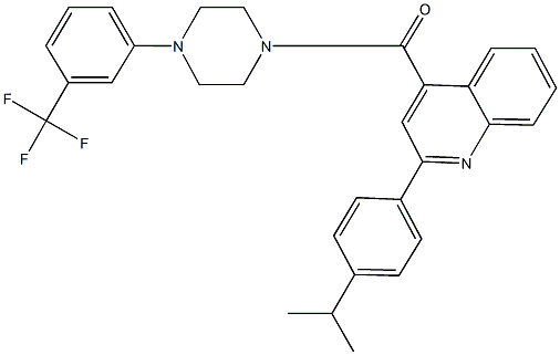 2-(4-isopropylphenyl)-4-({4-[3-(trifluoromethyl)phenyl]-1-piperazinyl}carbonyl)quinoline 结构式