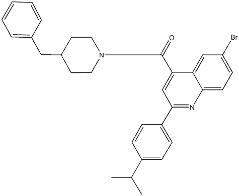 4-[(4-benzyl-1-piperidinyl)carbonyl]-6-bromo-2-(4-isopropylphenyl)quinoline Structure