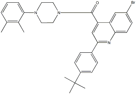 6-bromo-2-(4-tert-butylphenyl)-4-{[4-(2,3-dimethylphenyl)-1-piperazinyl]carbonyl}quinoline Structure