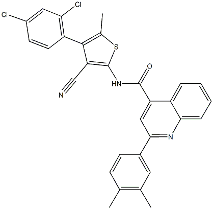 N-[3-cyano-4-(2,4-dichlorophenyl)-5-methyl-2-thienyl]-2-(3,4-dimethylphenyl)-4-quinolinecarboxamide Structure