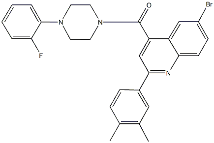 6-bromo-2-(3,4-dimethylphenyl)-4-{[4-(2-fluorophenyl)-1-piperazinyl]carbonyl}quinoline,445234-15-1,结构式