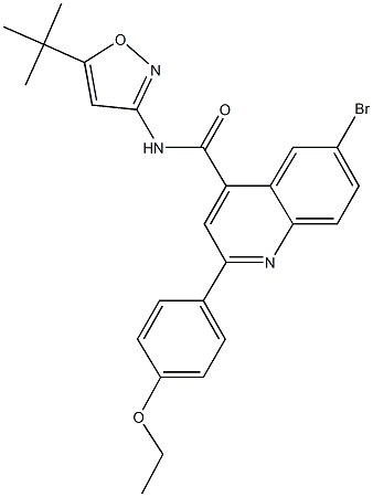 6-bromo-N-(5-tert-butyl-3-isoxazolyl)-2-(4-ethoxyphenyl)-4-quinolinecarboxamide Structure