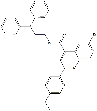 6-bromo-N-(3,3-diphenylpropyl)-2-(4-isopropylphenyl)-4-quinolinecarboxamide,445234-27-5,结构式