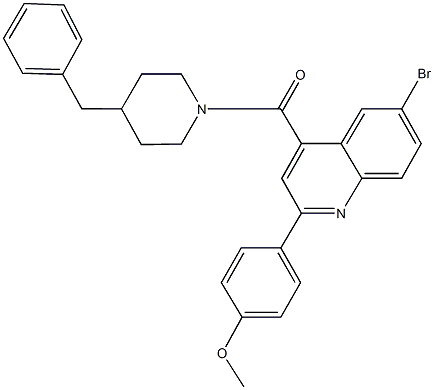 4-{4-[(4-benzyl-1-piperidinyl)carbonyl]-6-bromo-2-quinolinyl}phenyl methyl ether|