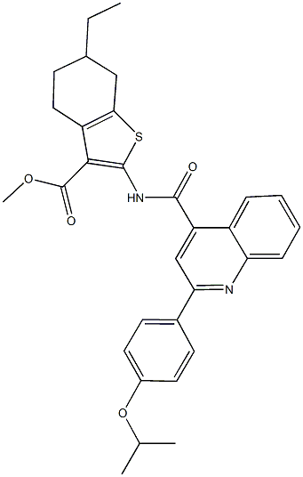 445234-52-6 methyl 6-ethyl-2-({[2-(4-isopropoxyphenyl)-4-quinolinyl]carbonyl}amino)-4,5,6,7-tetrahydro-1-benzothiophene-3-carboxylate